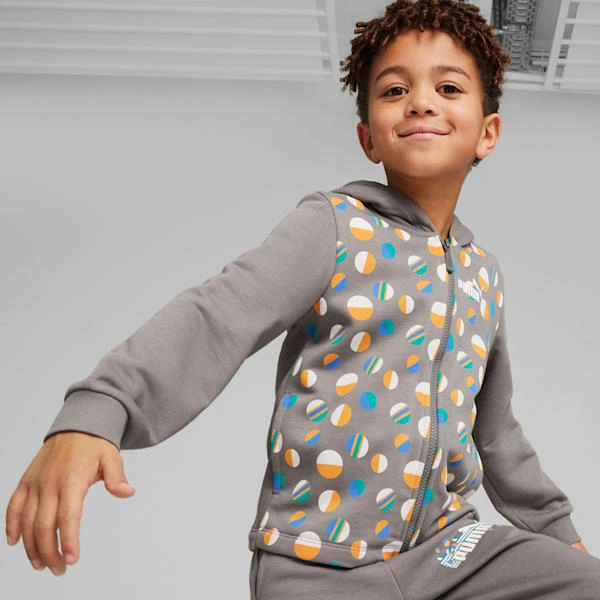 ¡ESS+ SUMMER CAMP con PUMA! Sudadera con cremallera para peques: ¡Aventura Veraniega!