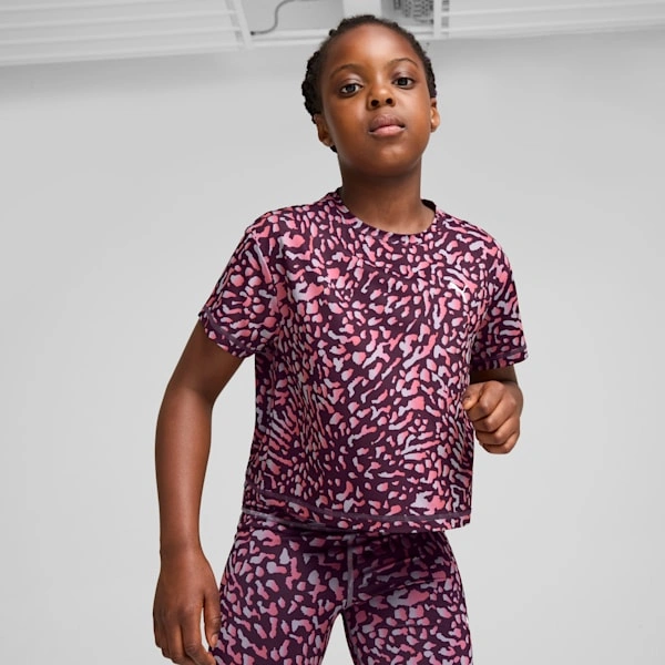 ¡PUMA y TREN! Camiseta corta favorita para niños grandes, comodidad y estilo en movimiento.